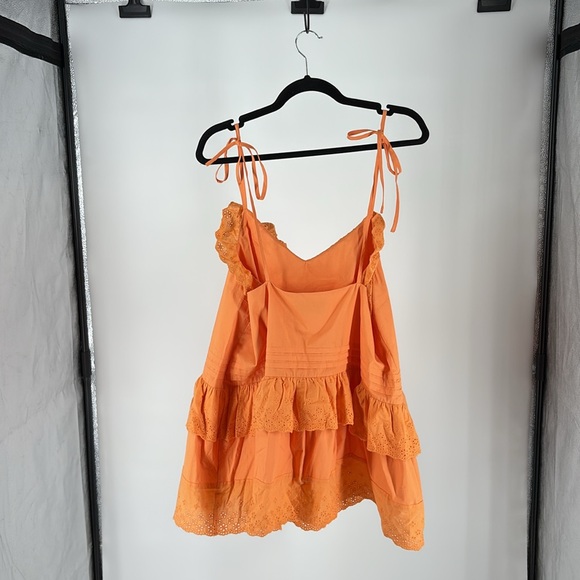 Orange Ruffled Women's Top - Picture 2 of 4